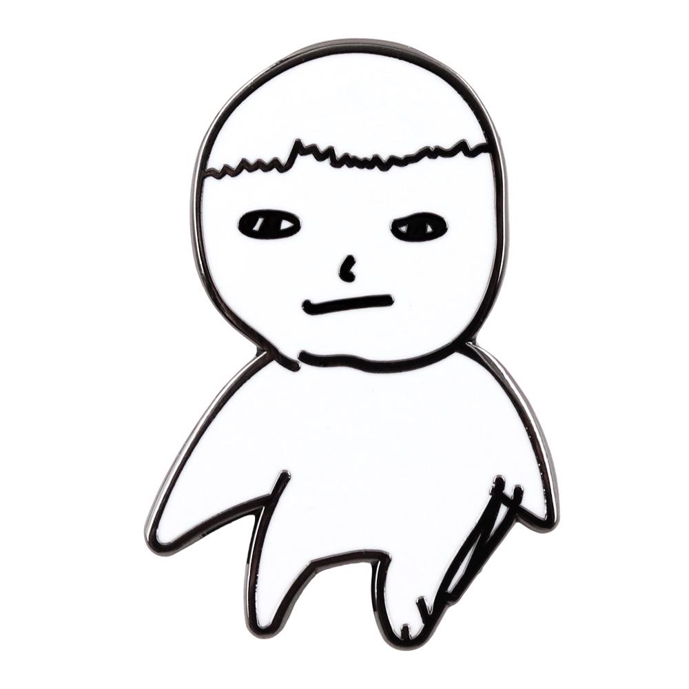 Эмалевая брошь с мультяшным персонажем корейской знаменитости - Абстрактная брошь-веер