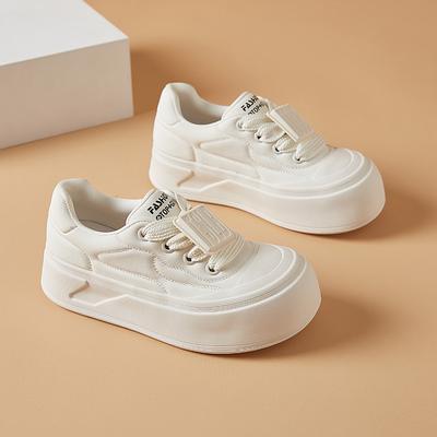 Printemps et automne nouvelles chaussures basses à plateforme épaisse pour femmes version coréenne tendance petites chaussures blanches chaussures décontractées mode chaussures pain