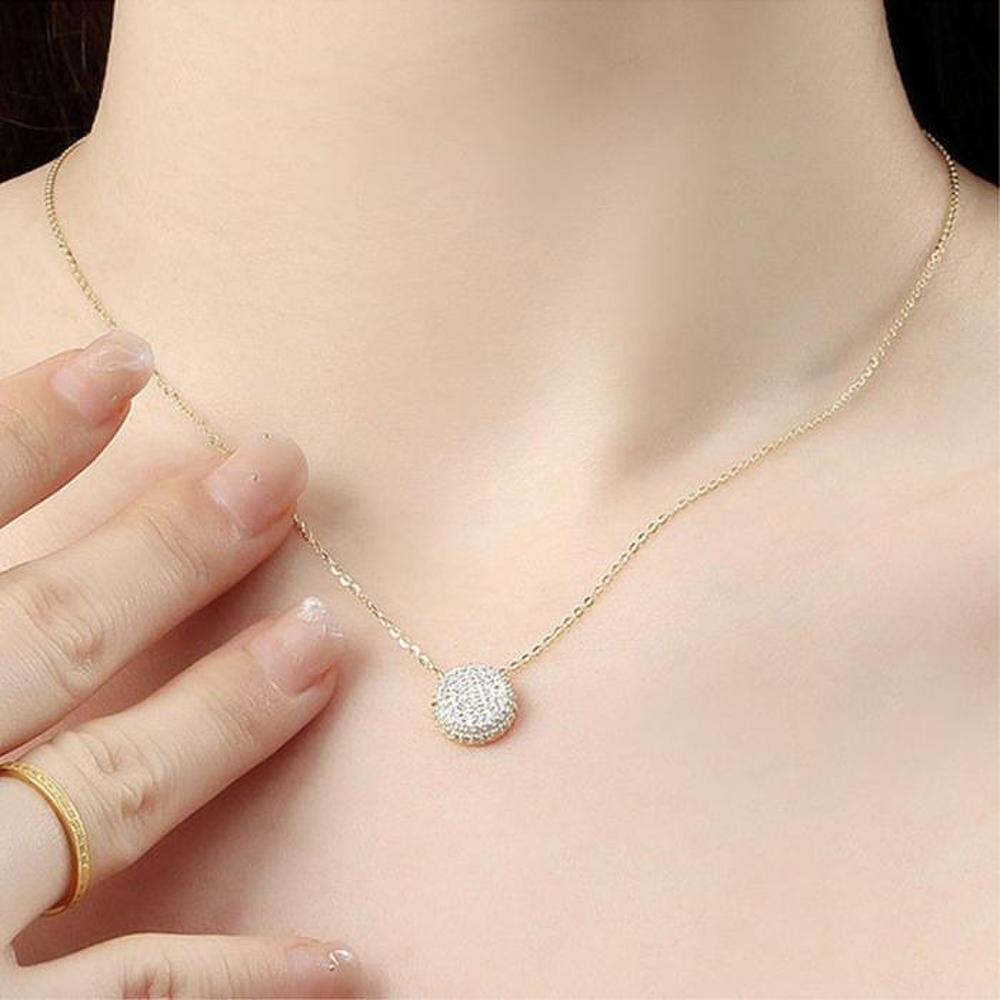 [Onoma] Onm Vitarito 92.5 Silver Gold-Plated Circle Cubic Women's Necklace (31456548)
