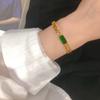 316L Stainless Steel New Fashion Upscale  Embedded Zircon Asymmetry Charm Thick Chain Bracelets Bangles For Women