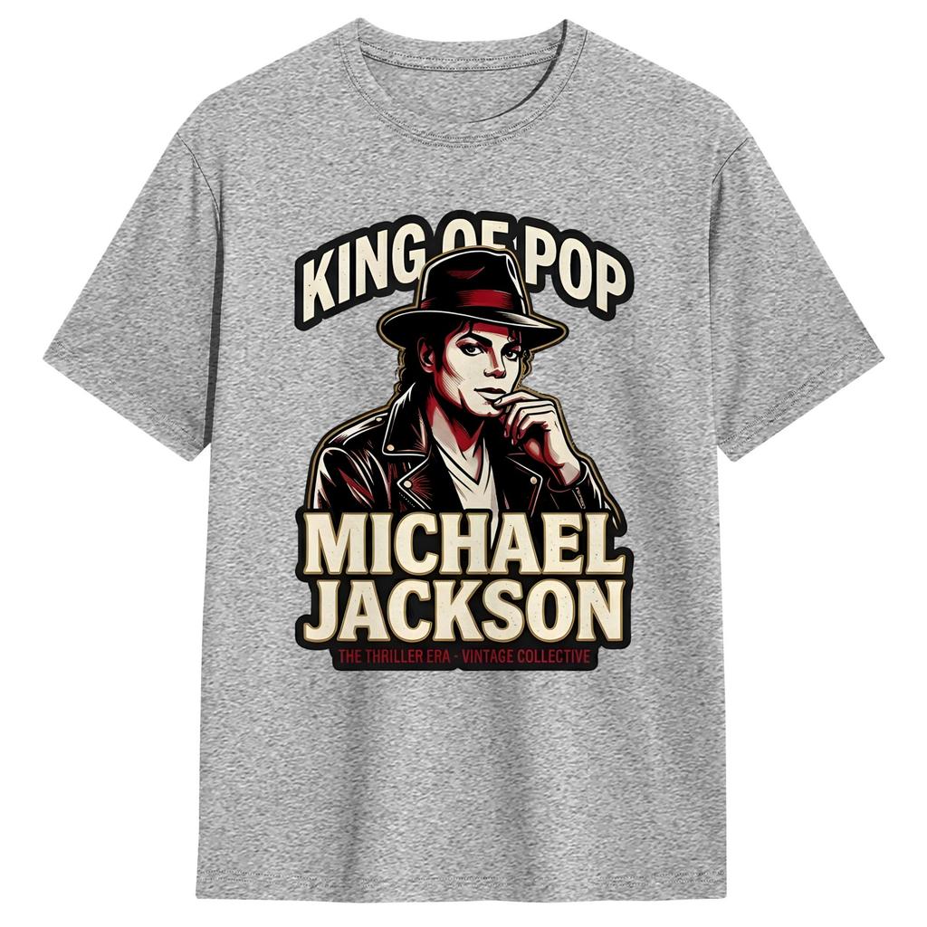 Harajuku T Shirt The King Of Pop MMichael JJackson Cotton TShirts Novelty Tshirt for Adult Summer Casual Short Sleeve Tops