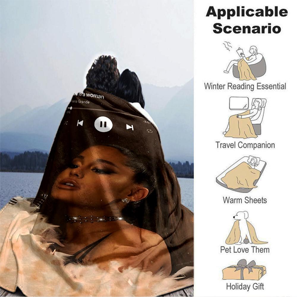 Ariana Grande'S Song Artwork Blanket Soft Throw Blanket For Home Bedroom Bed Sofa Travel Office Solid Christmas Blanket