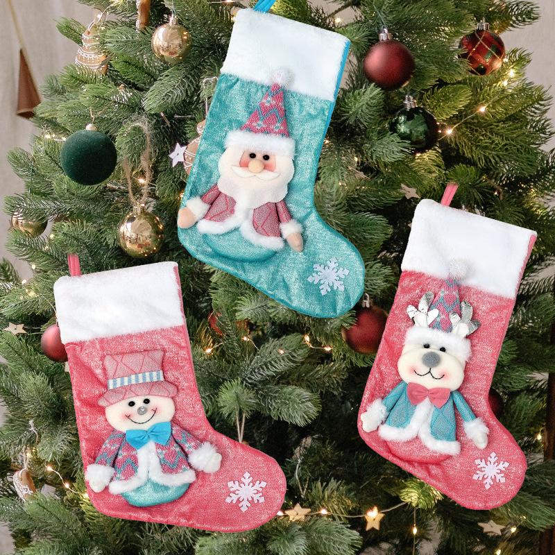 Christmas Decorative Christmas Stockings Children's Christmas Gift Bag Cartoon Old Man Decorative Pendant Large Socks
