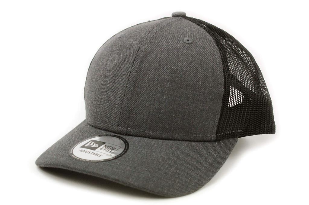 New Era Trucker Cap Low Profile Snapback In Heather Graphite/Black