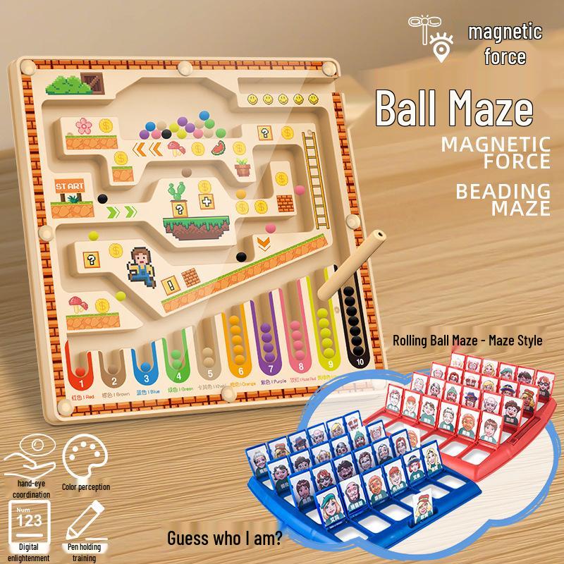 Children’s Magnetic Bead Maze Toy - Focus, Logical Thinking, Color Sorting, Early Education