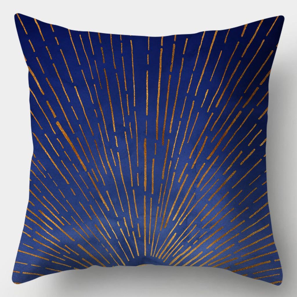 Creative Blue Collection Pillowcase Square Sofa Pillowcase Striped Plaid Cushion Cover