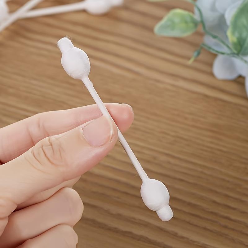 60 Stück Doppelseitige Wattestäbchen zur Make-up-Entfernung, Bio-Wattestäbchen mit Spitze, Papierwattestäbchen für Haustiere und Kosmetik
