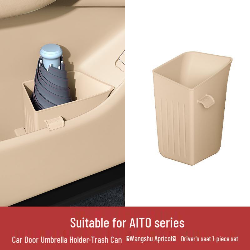 Compatible with AITO New M7/M8/M9: Silicone Car Trash Can & Door Umbrella Holder.