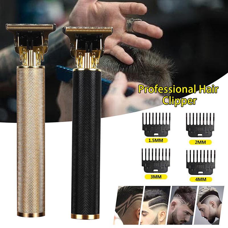 Retro-Ölkopf-Gravur-Rasiermesser, elektrisch, kabellos, Null-Gapped-Trimmer, Haarschneidemaschine, Rasierer, Glatze-Haarschneidemaschine