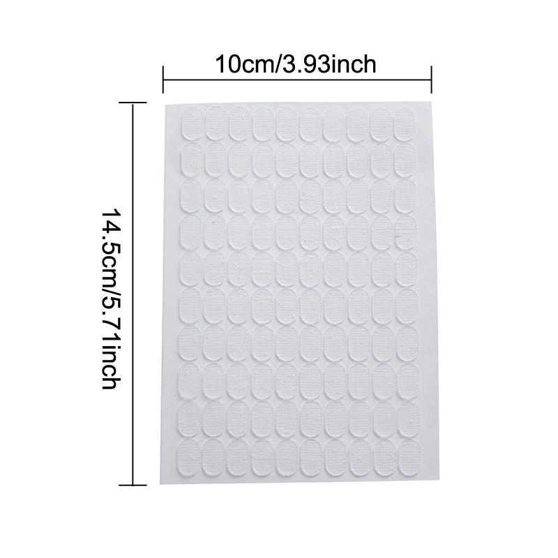 200 Peças/2 Folhas Fita Adesiva Dupla Face para Unhas Ferramentas para Suporte de Exibição de Unhas Postiças Tira Adesiva de Manicure Exibição de Unhas Sem Marcas