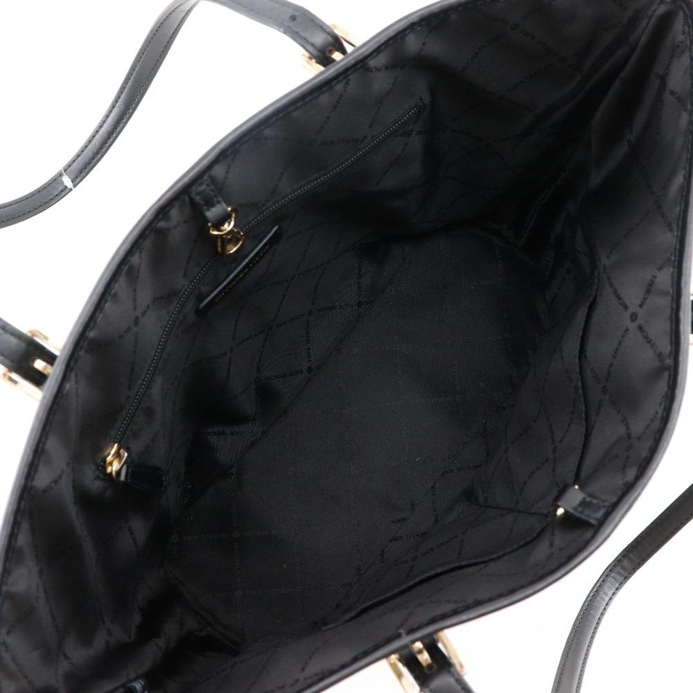 Michael Kors Jet Set Travel Tote Bag 35F1GTVT2L Graphic Logo Black PVC Women Used
