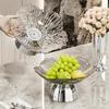 Decorative Pedestal Fruit Bowl Large Capacity Fruit Basin Flower High-foot Fruit Plate Living Room