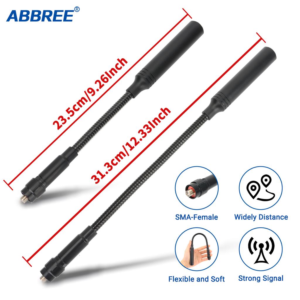 ABBREE Gooseneck Tactical Antenna AR-168 VHF UHF SMA-Female for BAOFENG UV-5R 5RH 13 17 21 PRO QUANSHEGN UV K5 (8) Plus Walkie