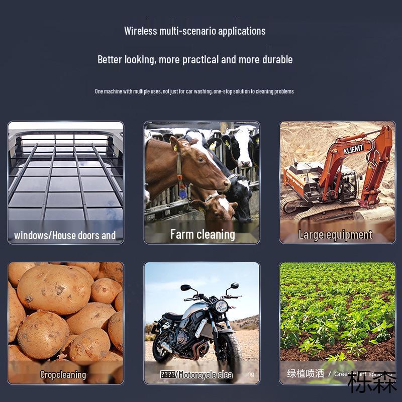 Portable High-Pressure Wireless Car Wash with Lithium Battery