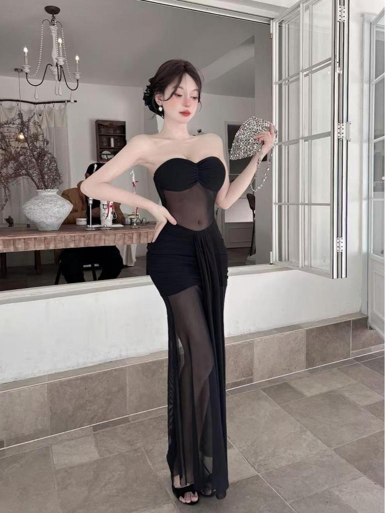 Women's Sexy Long Dress for Nightclub or Formal Wear - New Style Sauna Technician Work Clothes