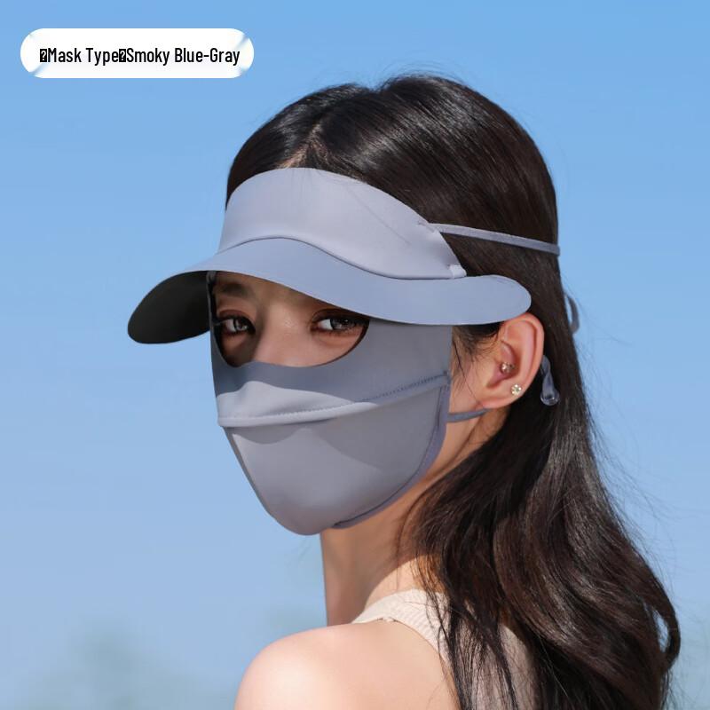 Enaiide Summer Sun Protection Ice Silk Face Mask with Brim