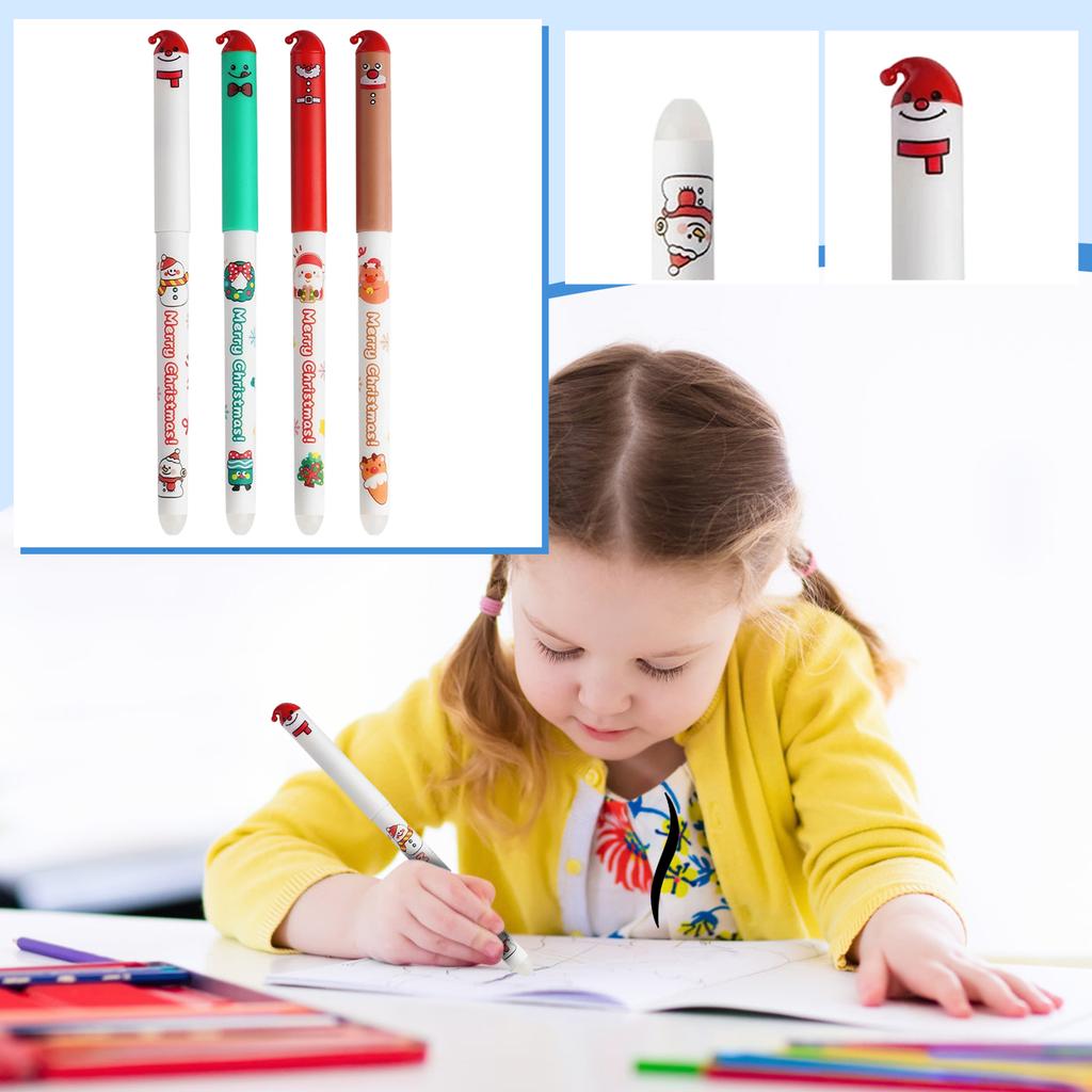 Christmas Edition Erasable Pen - Stylish Friction Erasable Pen for Students, 3ml