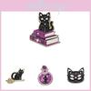 Unique Purple Red Halloween Magic Cat Drift Bottle Brooch Stylish Cartoon Decoration