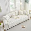 All Cotton Sofa Cover Seasonal Universal Fabric Anti Slip Pastoral Style Ruffle Edge Sofa Cushion  New Sofa Cover Cloth