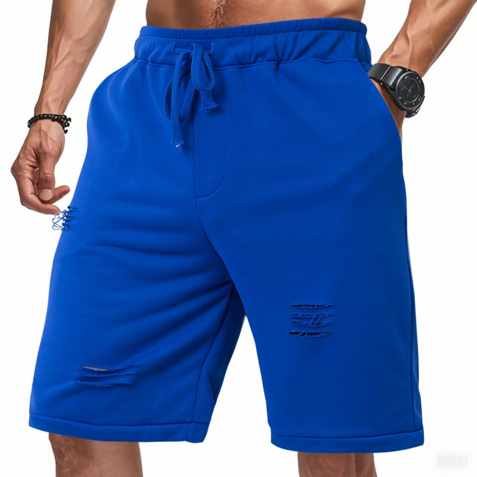 Men s Ripped Loose Fit Cloth Athletic Shorts L