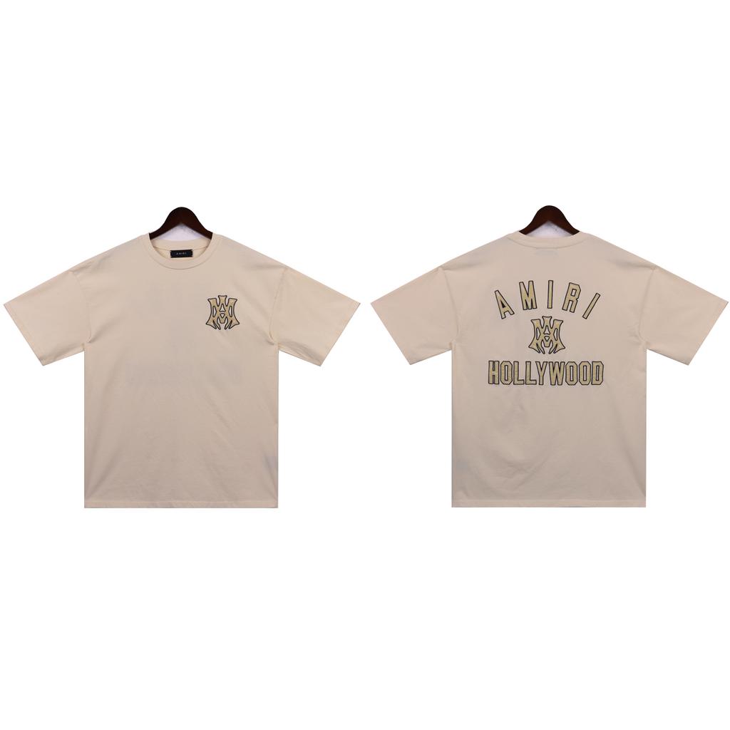 2253 Amiri 2025 Sommer Ny Herre- og Dame Løs Vasket Vintage Stor T-skjorte Par T-skjorte