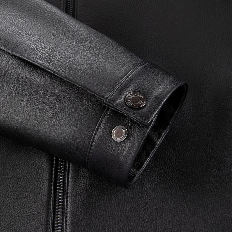 Qipai Men's Sheepskin Lapel Leather Jacket