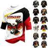 Men's Casual Round Neck 3/4 Sleeve T Shirt with Graphic Print Lightweight Breathable Top for Everyday Wear