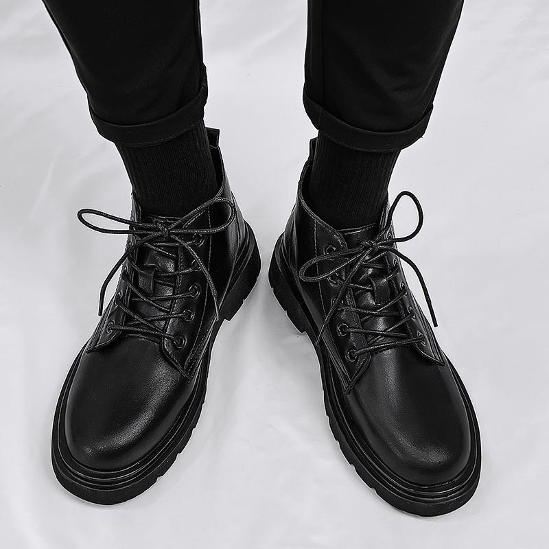 Fashion Men's Casual Shoes Classic Business Leather Shoes for Men Fashion Handcrafted Men's Dress Shoes Comfortable Flats High Top Boots