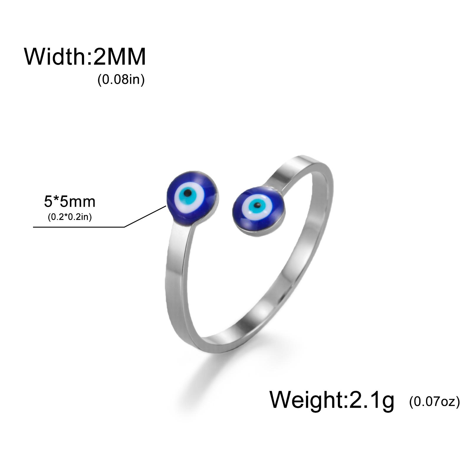 

Teamer Blue Enamel Evil Eye Anxiety Rings Stainless Steel Adjustable Ring Amulet Jewelry Gift For Men Women Fashion 2026 New resizable