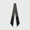 EENK ZUIE Check Pattern Silk Scarf - Black/Ivory