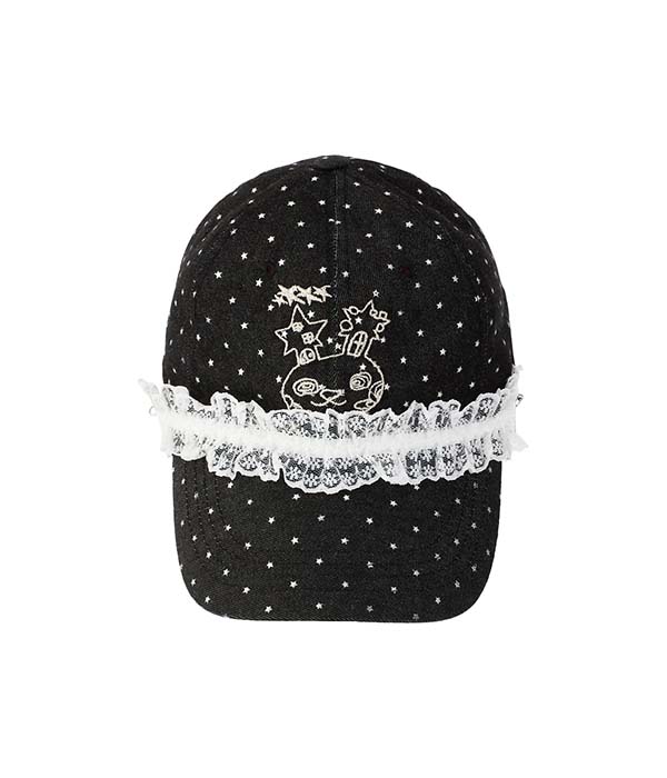 YOUTHBATH Ybx Soup Loli Bunny Lace Ball Cap_Black