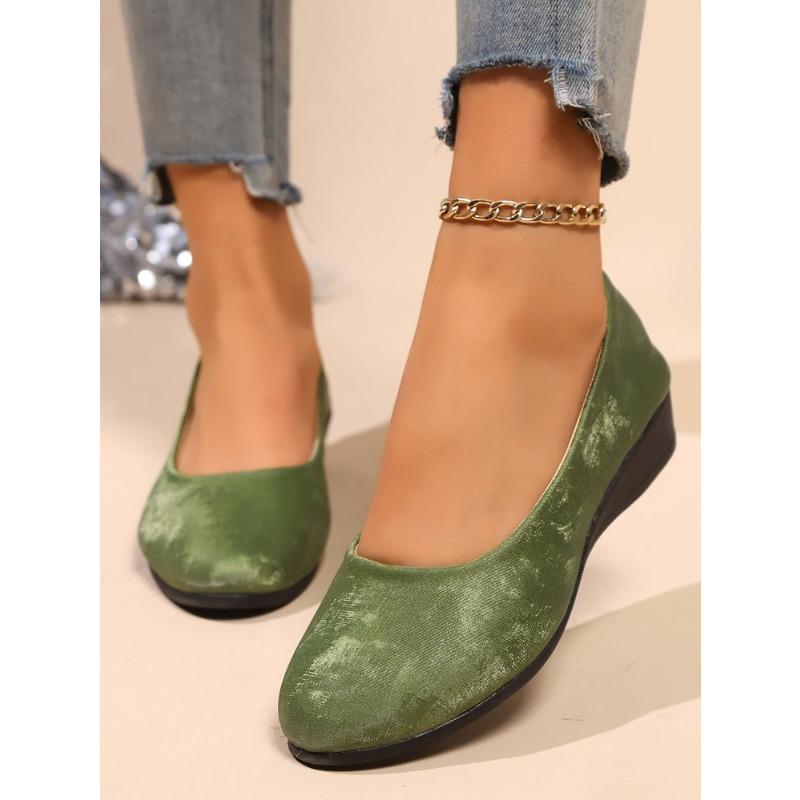 Women's Plus Size Satin Wedge Shoes Spring Retro Hong Kong Style