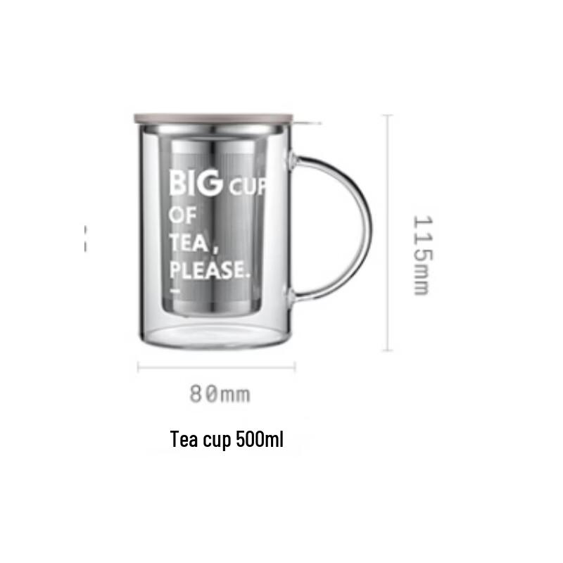 Buydeem 500ml Tea Infuser Glass Mug