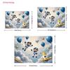 2D Cute Astronaut Boys with Balloons Photo Booth Backdrop Cloth for Birthday