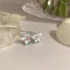 Summer Sweet Blue Gradient Flower Zircon Open Rings For Women Fashion New Jewelry Gift Party Birthday Wholesale anillos