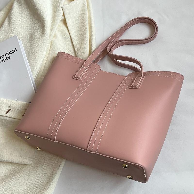 Skulderveske med stor kapasitet og ny stilig tekstur, allsidig pendler-veske for vår og sommer