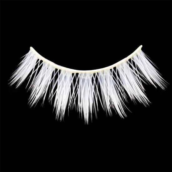 Yousheng 6Pcs  Makeup False Eyelashes  Soft  Comfortable To Wear  Chemical Fiber  Anime White False Eyelashes  for Masquerade