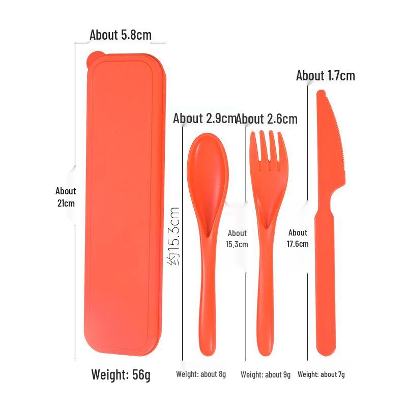 Portable Wheat Straw Cutlery Set: Reusable Fork, Knife, and Spoon for Students and Travel