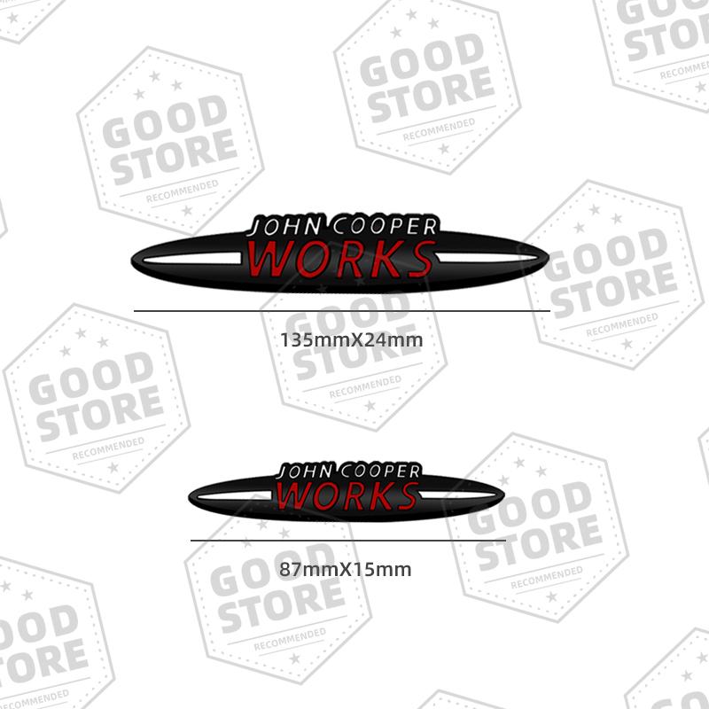 BFZ1 Metal Car Body John Cooper Works Badge 3D Front Grill Emblem Rear Trunk Sticker For Mini Cooper S R55 R56 R60 R61 Auto Accessory