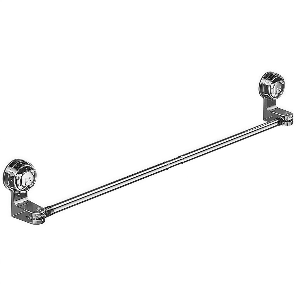 Adjustable Towel Holder Suction Cup Towel Bar Stainless Steel Accents