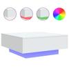 VidaXL Coffee Table with LED Lights, Side Table, End Table, Living Room Furniture, Modern, White Wood 836588