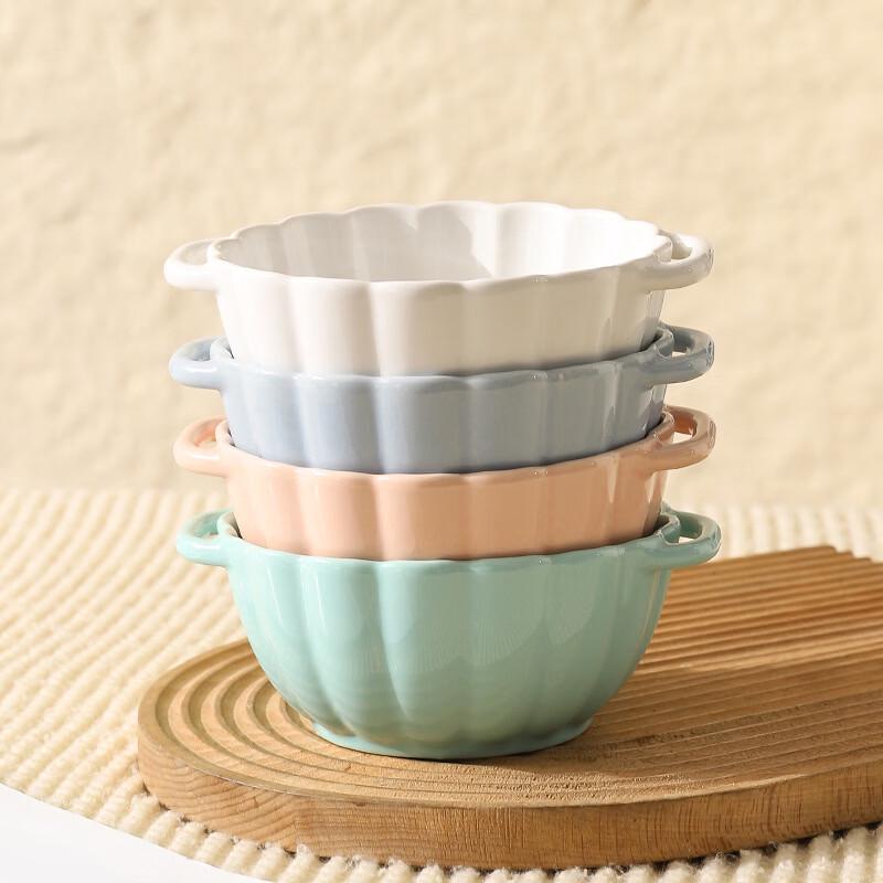 Nordic Ceramic Double-Handle Soup & Salad Bowl