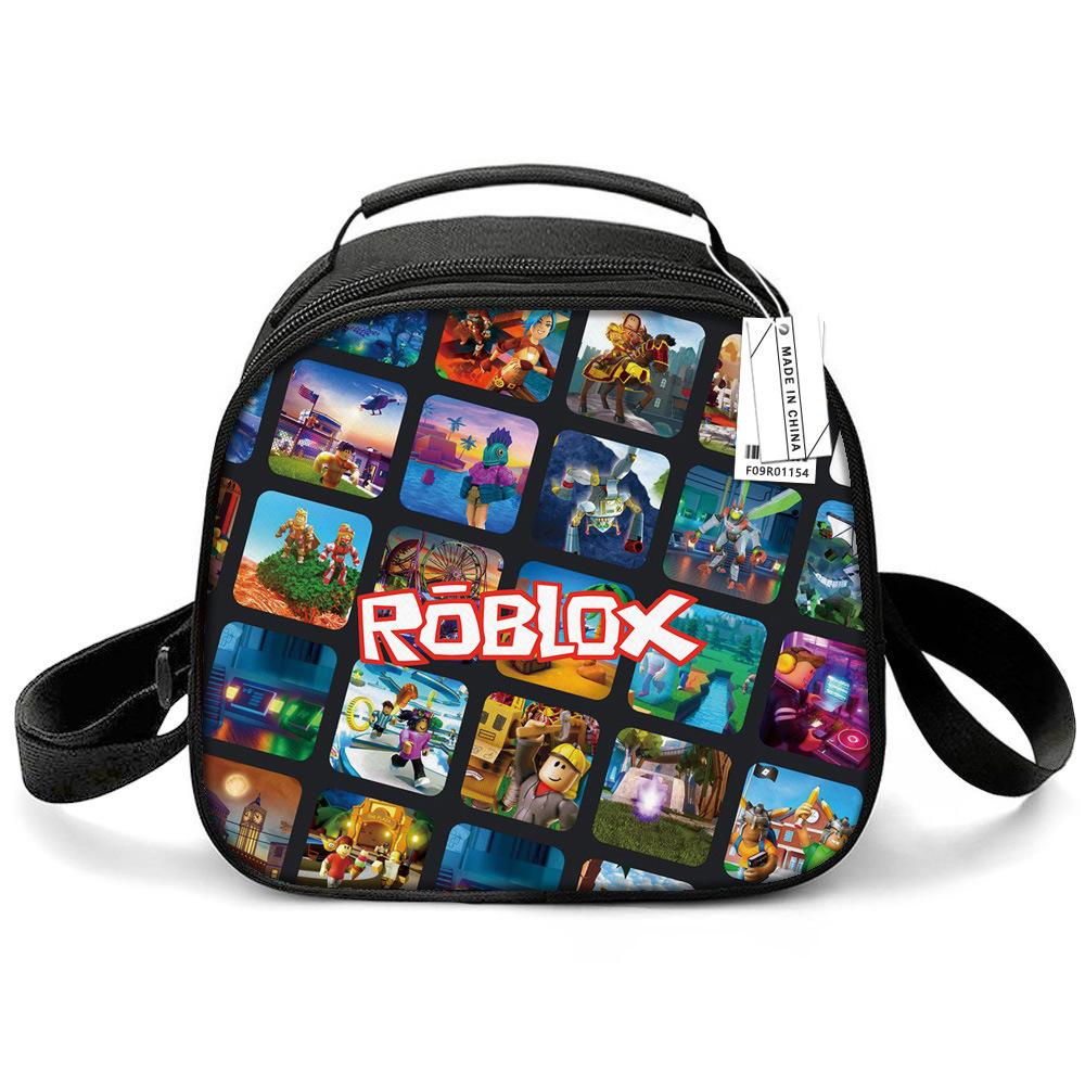 Virtual World, Lunch Bag Cartoon Primary School Children Animation Game Merchandise Lunch Bag Bento Bag