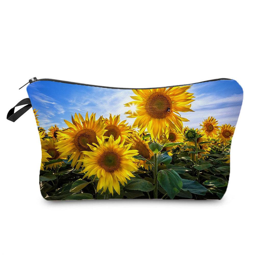 Women Flower Print Cosmetic Bag Toiletries Organize Travel Storage Case 6388