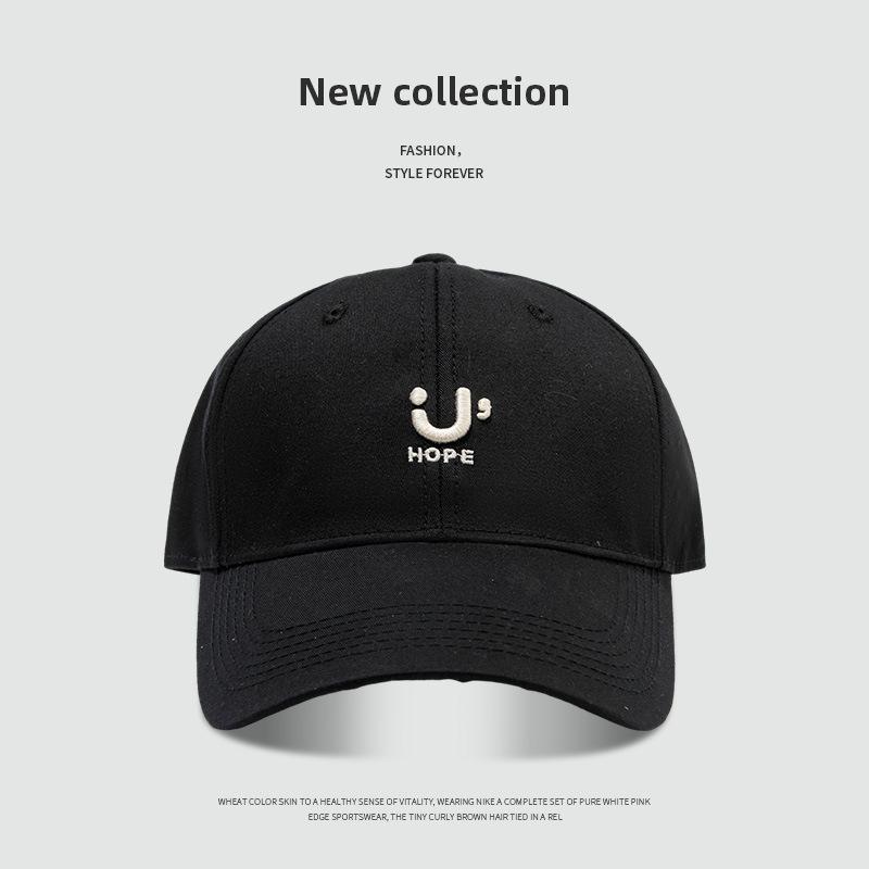 Retro baseball cap female face small versatile letter embroidery soft top cap male summer shade