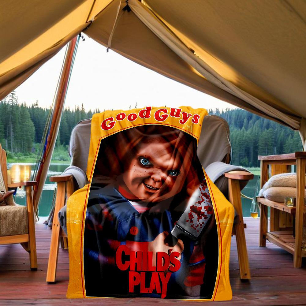 

1pc Chucky Outdoor Blanket Lightweight Flannel, Soft & Warm, All Season Use for Sofa, Outdoor, Camping, Living Room, Office, Chair 80x120cm