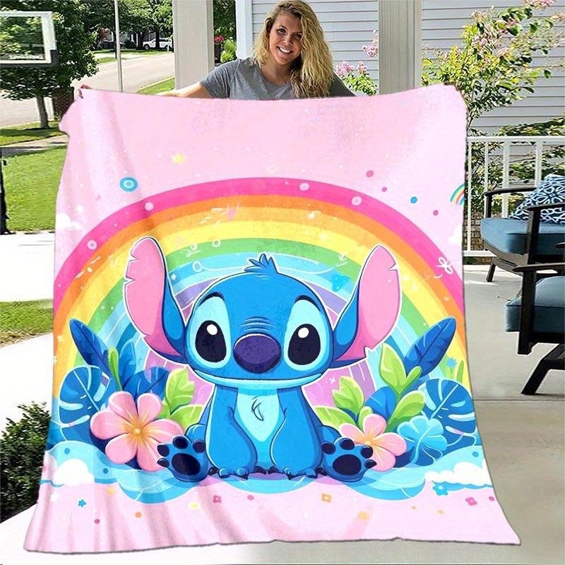 1pc Stitch Printing Blanket - Soft, All-Season Throw for Office Blanket, Personalized Gift with Adorable Cartoon Design