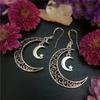 New Hot-selling Fashion Trend Jewelry, Simple Natural Style, Hollow Moon, Stars, Moon Pendant Earrings