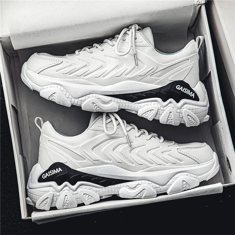 Internet Celebrity Hot Men's Shoes Versatile Casual Sports Teenagers Running Anti Slip Height Increasing White Dad Trendy