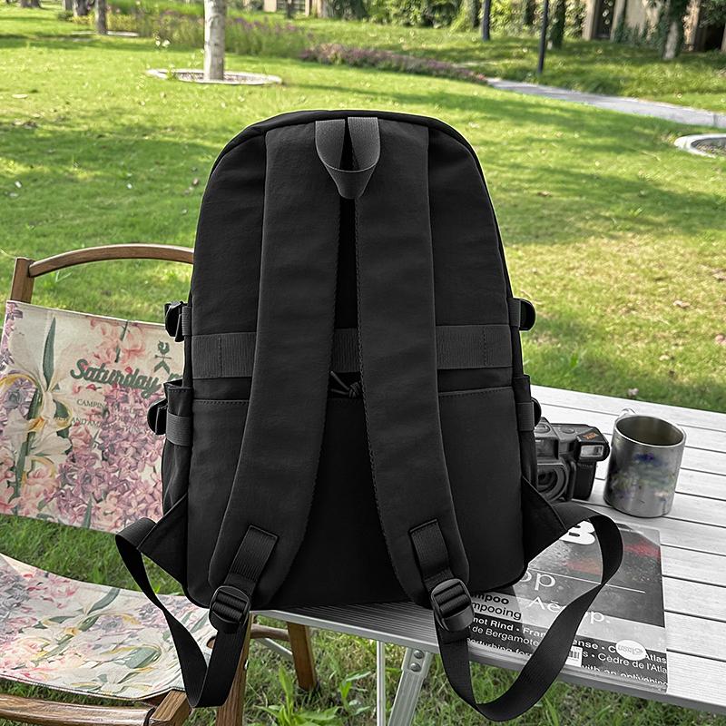 Junior High School Student Schoolbag Men's Solid Color Backpack Women's Travel Backpack